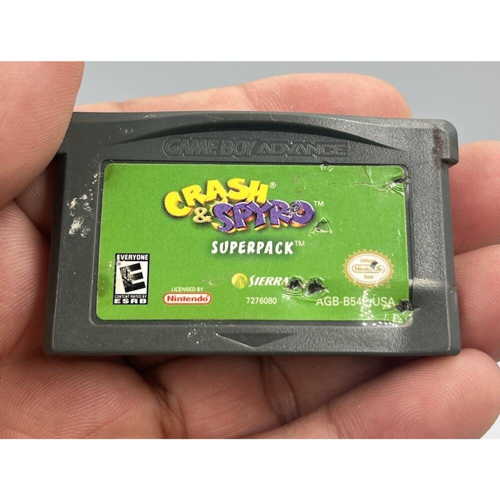 Crash & Spyro Superpack (Nintendo Game Boy Advance, 2005) Tested Works GBA